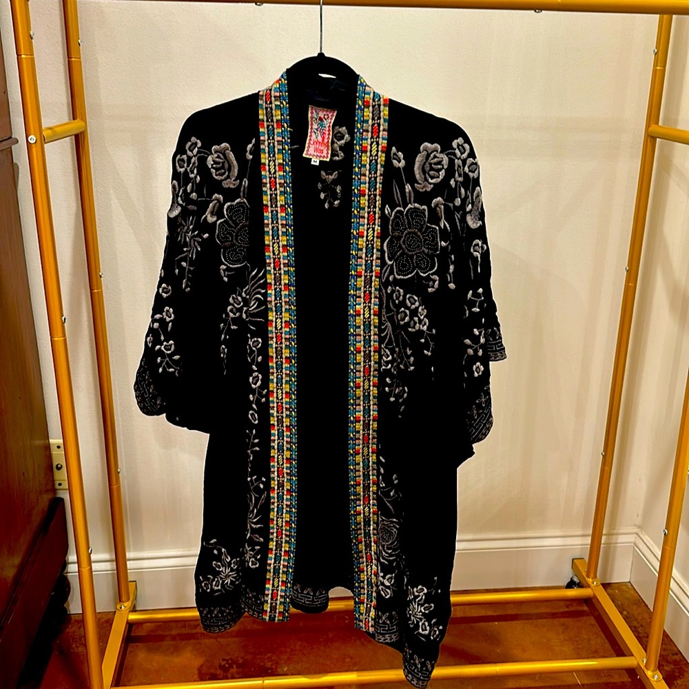 Johnny Was Black Velvet Kimono